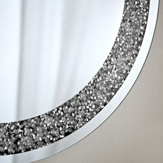 B&M Round Crushed Jewel Mirror - Silver
