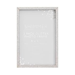 B&M Glitter Photo Frames 4 X 6" 2pk