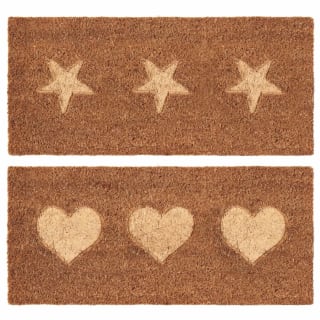 B&M Embossed Coir Step Mat - Hearts