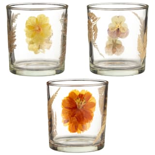 B&M Dried Flowers Tealight Holder - Orange