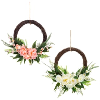 Bloom Wicker Floral Wreath - White