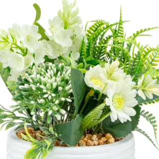 Bloom Mixed Flowers In Pot - White