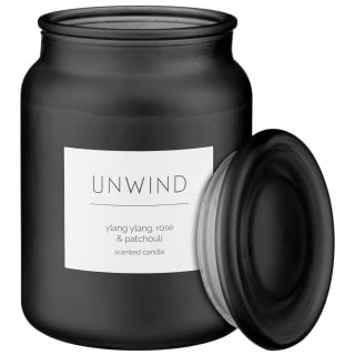 B&M Large Spa Scented Candle - Black - Unwind
