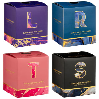 B&M Alphabet Candle (Assorted) - Sandalwood & Amber