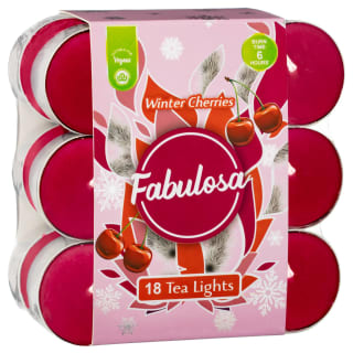  Fabulosa Tea Lights 18pk - Winter Cherries