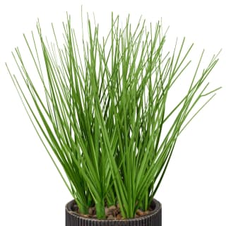 B&M Artificial Grass In Black Rattan Pot