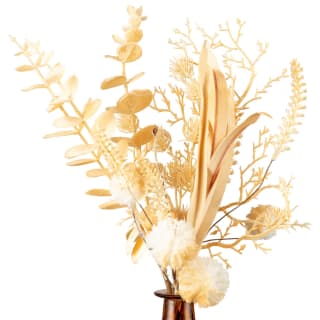 B&M Bleached Flowers In Amber Vase