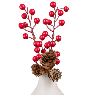 B&M White Vase With Berries