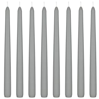  Tapered Candles 8pk - Grey