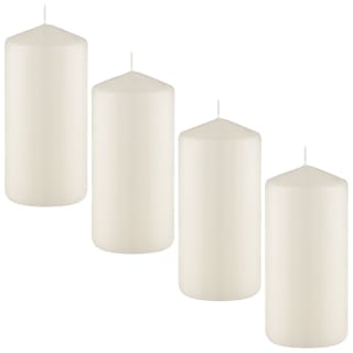 Unscented Pillar Candles 4pk