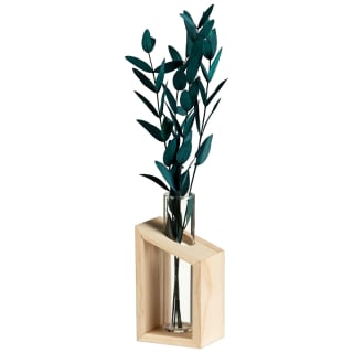 B&M Plant In Glass & Wooden Vase