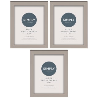  Simply Everyday 5 X 7" Block Frames 3pk - Grey